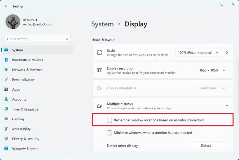 Désactiver le paramètre de mémorisation des emplacements Windows