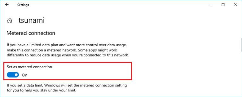 Définir la connexion Wi-Fi comme mesurée sur Windows 10