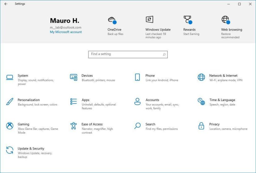 Icônes de l'application Paramètres Fluent Design