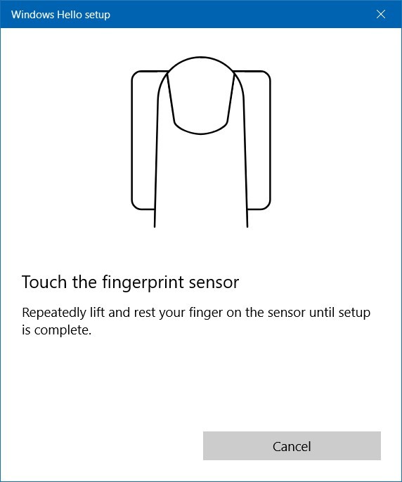 Configuration des empreintes digitales sur Windows 10