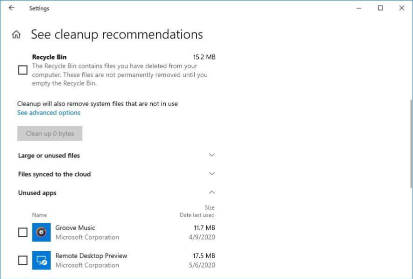 Recommandations de nettoyage de Windows 10