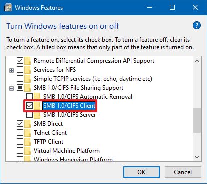 Activer SMBv1 sur Windows 10