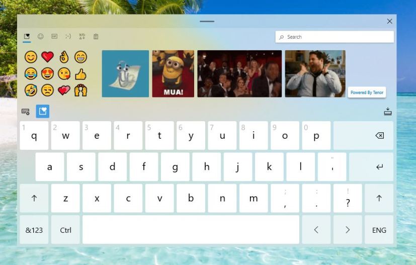 Clavier à l'écran Windows 10 avec emoji, gif, presse-papiers