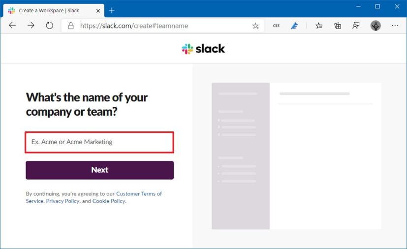 Créer un espace de travail Slack