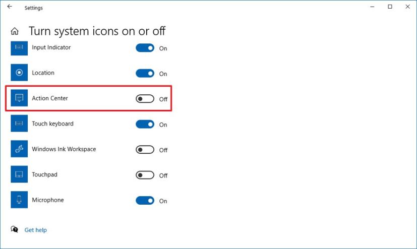 Désactiver le Centre d'action sur Windows 10