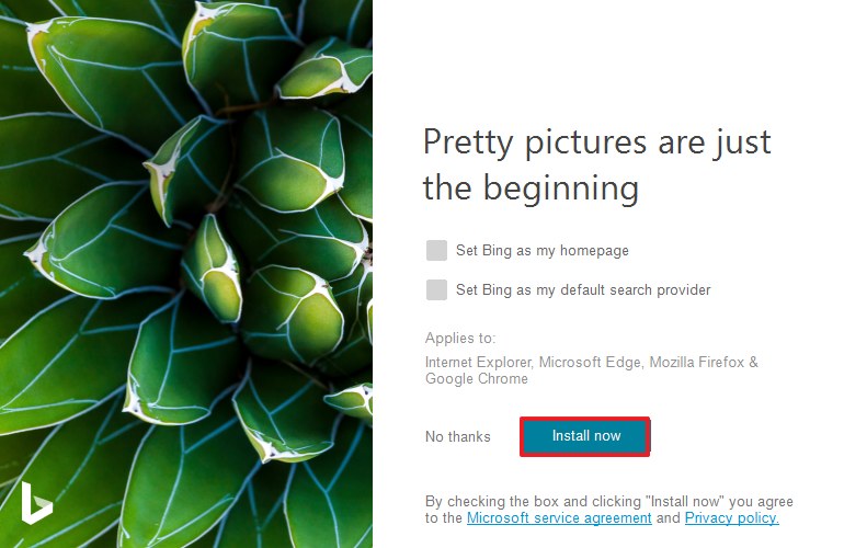 Installez l'application Bing Wallpaper sur Windows 10