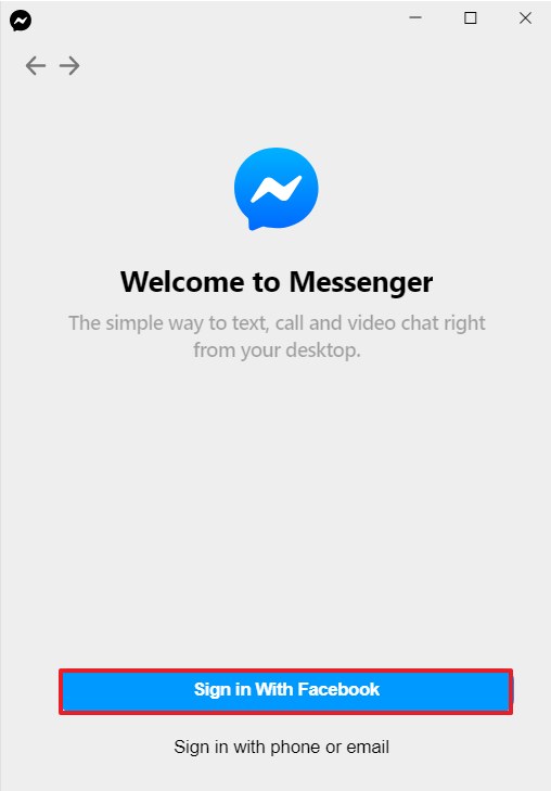 Connexion à Messenger