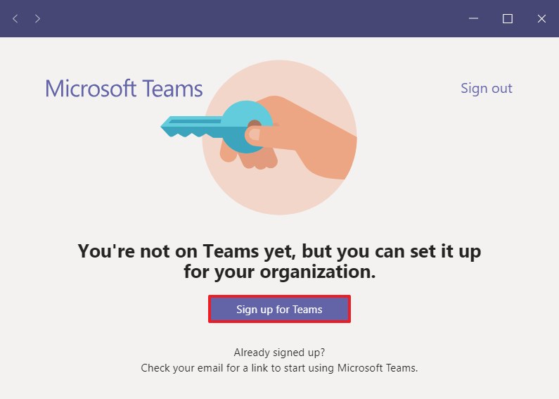 Inscrivez-vous à Microsoft Teams