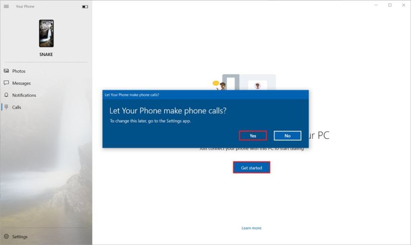 Votre téléphone active les appels sous Windows 10