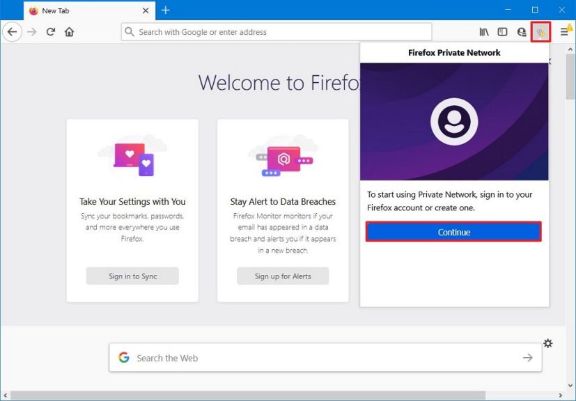 Activer le réseau privé Firefox