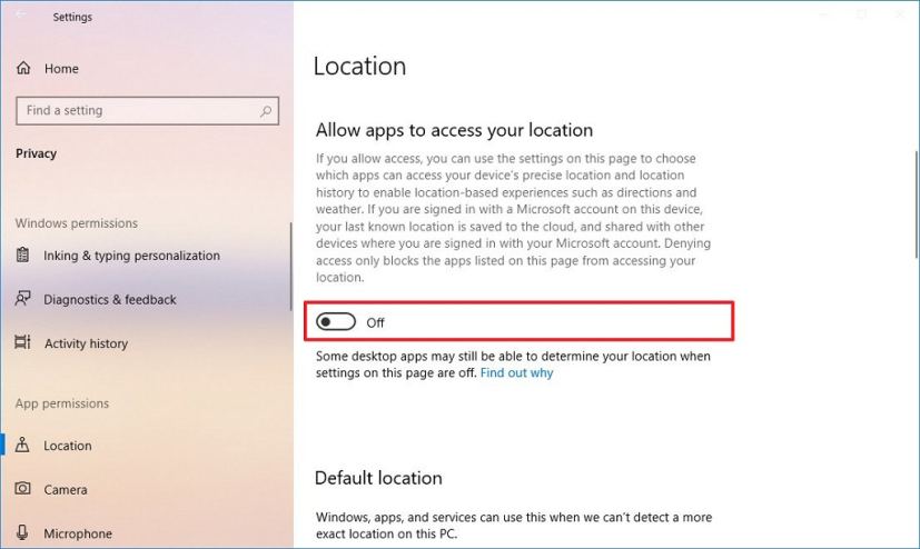 Désactivez le suivi de localisation pour toutes les applications sous Windows 10