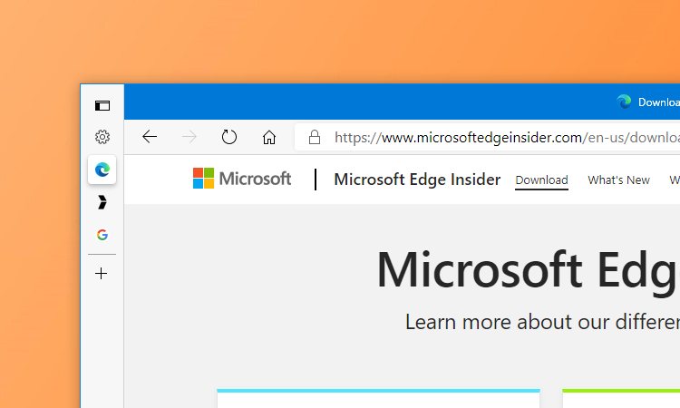 Les onglets verticaux de MIcrosoft Edge sont réduits 