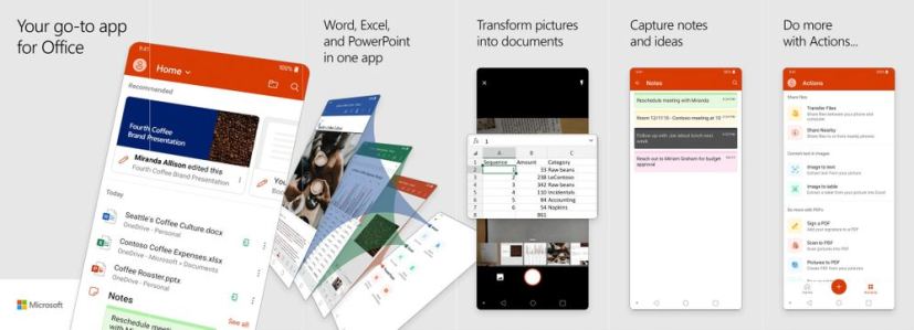 Application Office pour iOS et Android (source : Microsoft)