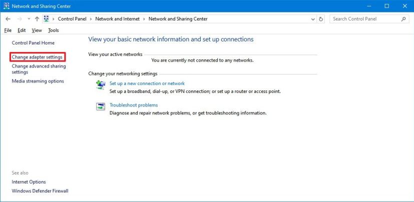 Modifier l’option des paramètres de l’adaptateur dans le Panneau de configuration