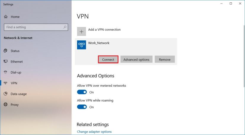 Connexion au serveur VPN