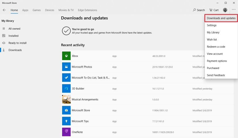 Téléchargements et mises à jour du Microsoft Store