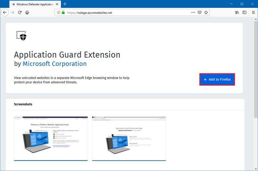 Installer l'extension Application Guard sur Firefox