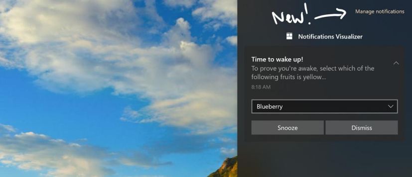 Notifications dans le centre d'action sous WIndows 10 20H1