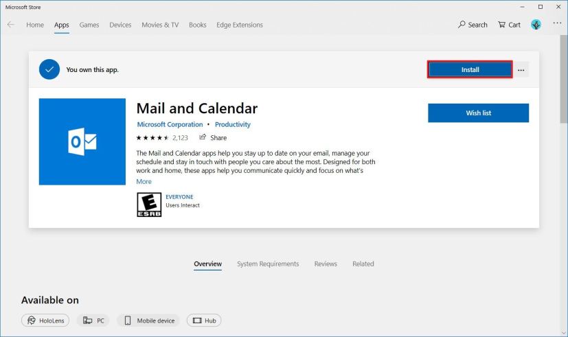 Réinstaller l'application Mail par défaut sur Windows 10