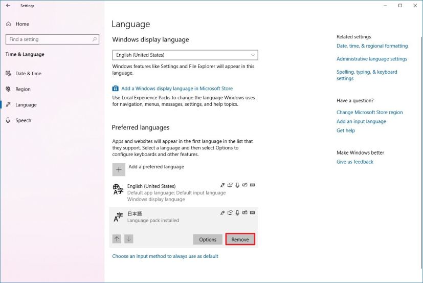 Désinstallez les langues pour réduire le stockage réservé sur Windows 10