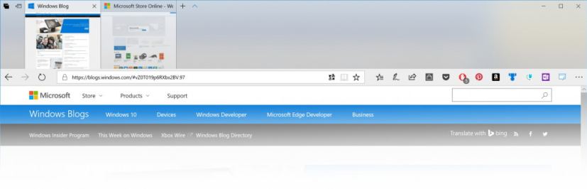 Microsoft Edge avec conception fluide