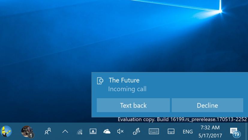 Notifications d'appel Cortana