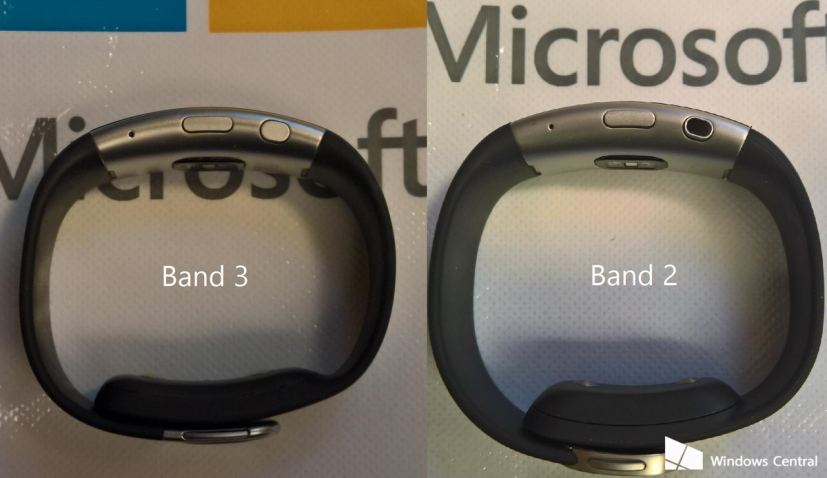 Microsoft Band 3 et Microsoft Band 2 côte à côte