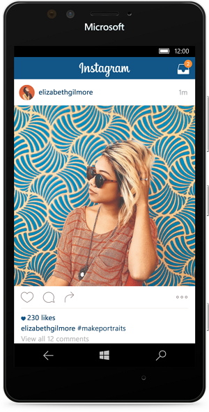 Instagram pour Windows 10 Mobile