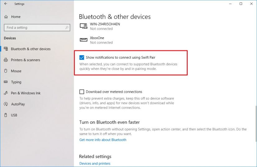 Activer Swift Pair sur Windows 10