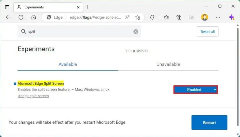 Microsoft Edge active la fonctionnalité d'écran partagé