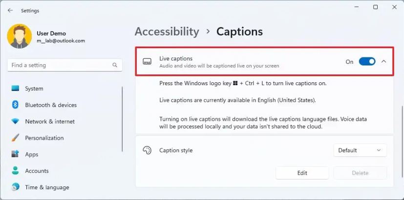 Activer les sous-titres en direct sur Windows 11