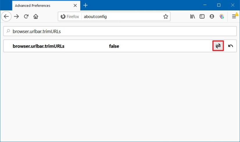 Firefox affiche l'URL complète dans la barre d'adresse