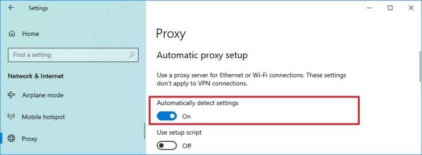 Configuration automatique du serveur proxy