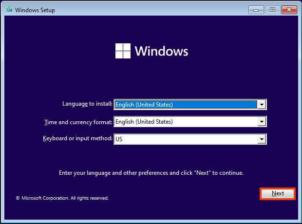 Configuration de Windows 11