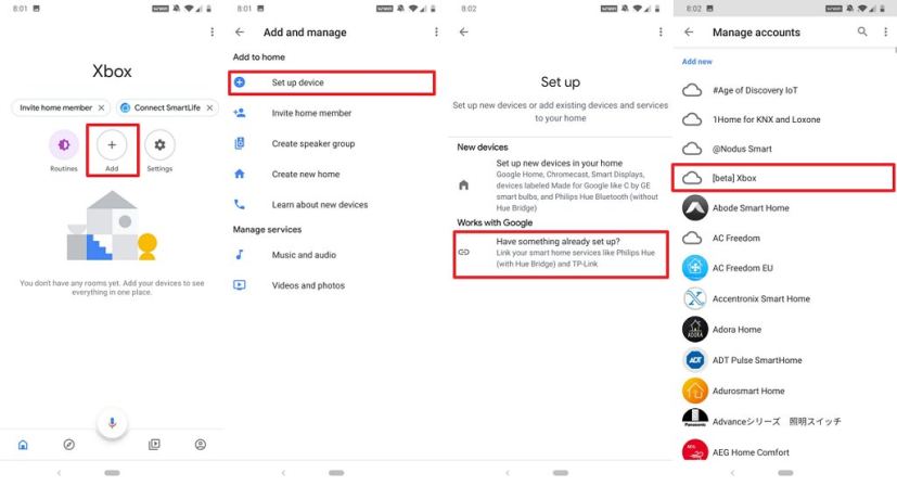 Configuration de Xbox Action pour l'Assistant Google