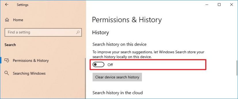 Désactiver les éléments récents de Windows Search