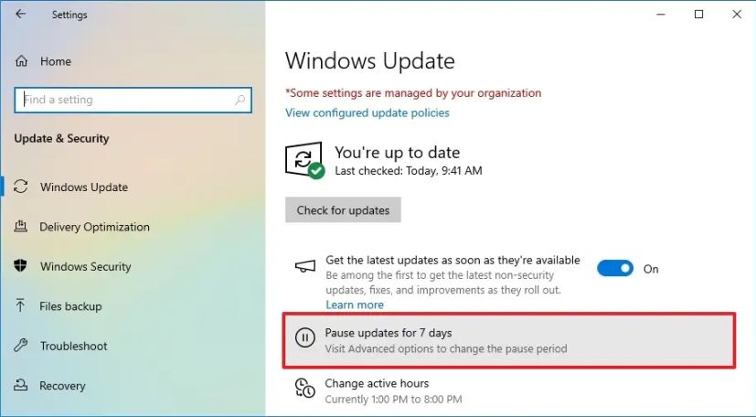 Windows 10 désactive temporairement les mises à jour