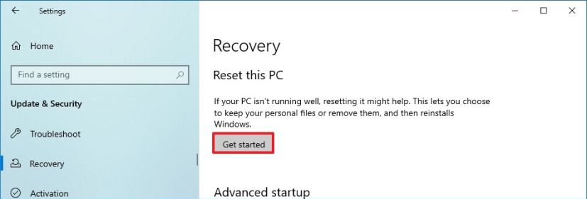 Windows 10 Réinitialiser cette fonctionnalité PC