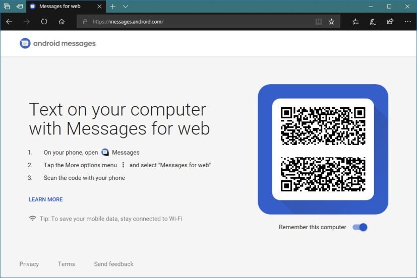 Messages Android pour le Web