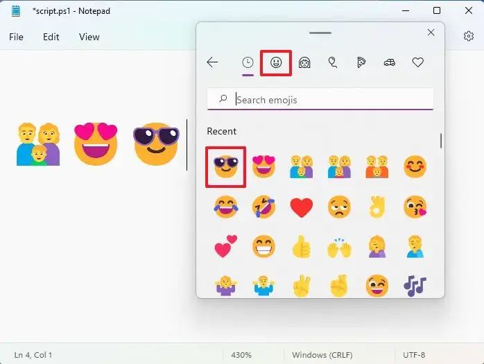 Windows 11 insérer un emoji