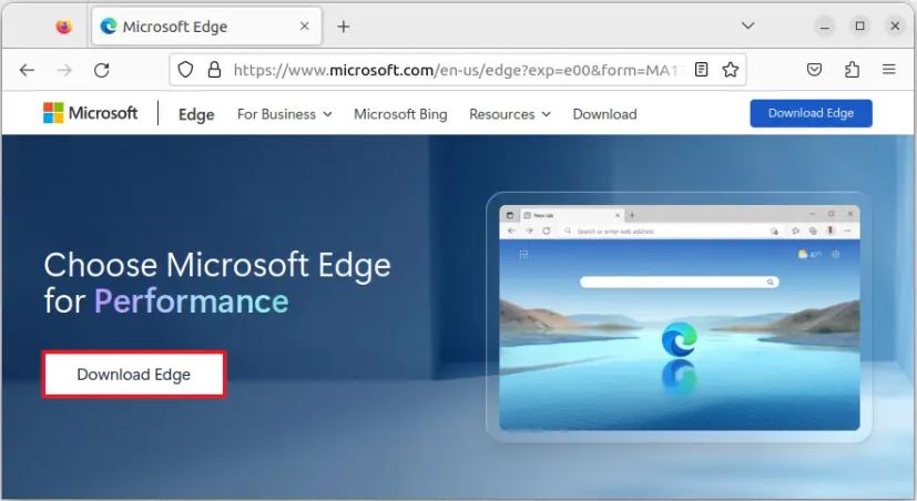 Téléchargement de Microsoft Edge pour Linux