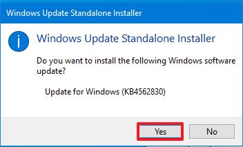 Installation de Windows 10KB4562830