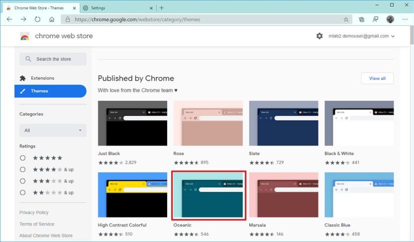 Thèmes du Chrome Web Store