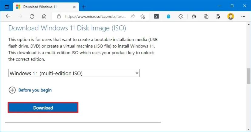 Téléchargement ISO de Windows 11 22H2