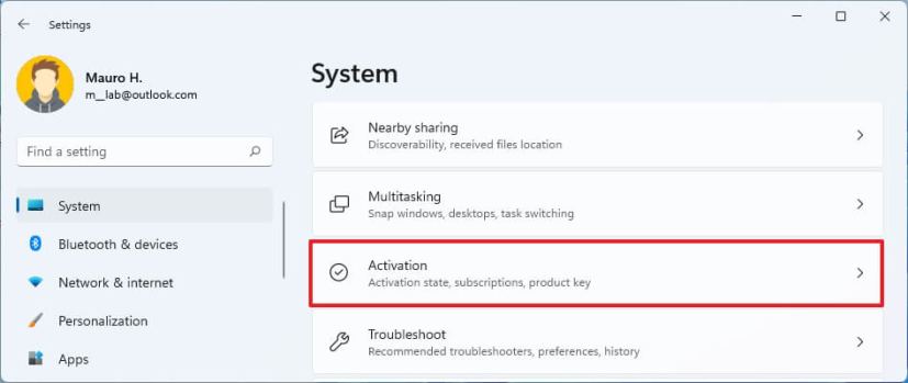 Activation de Windows 11