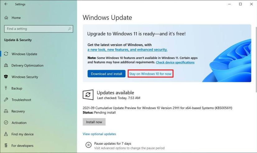 Restez sous Windows 10 pour le moment