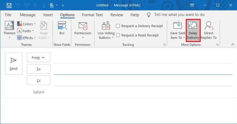 Option de livraison différée Outlook