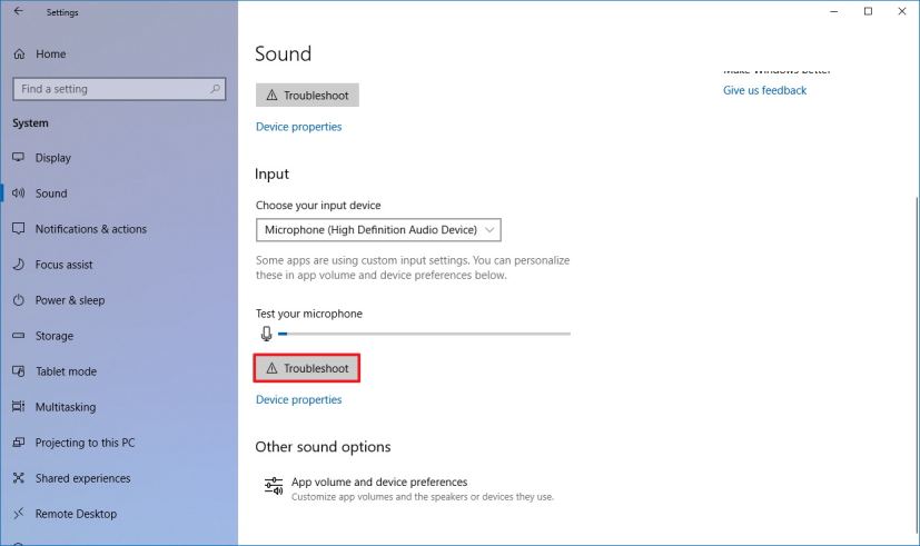 Dépannage du microphone dans les paramètres audio