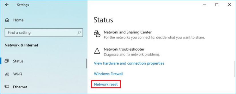 Réinitialisation du réseau Windows 10 21H1