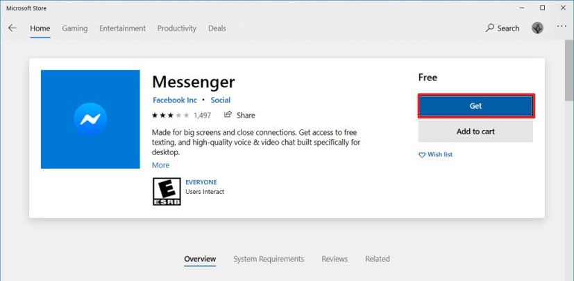 Téléchargement de Facebook Messenger